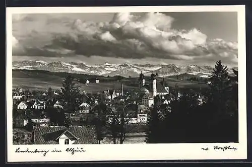 AK Lindenberg im Allgäu, Teilansicht mit Kirche