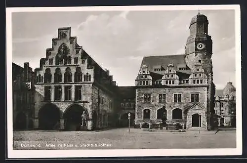 AK Dortmund, Altes Rathaus und Stadtbibliothek