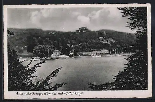 AK Essen, Baldeneyer Stausee mit Villa Hügel