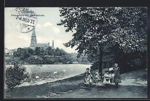 AK Chemnitz, Schlossteich mit Schlosskirche