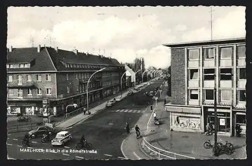 AK Marl-Hüls, Blick in die Römerstrasse