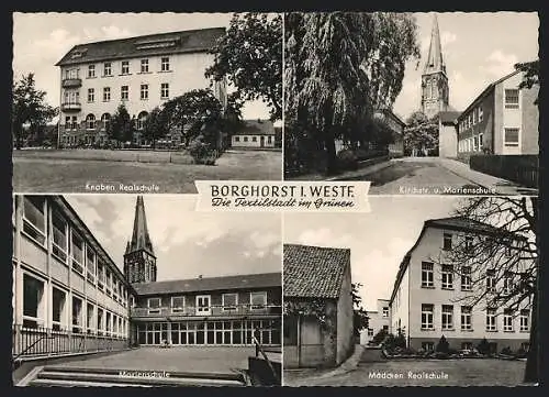 AK Borghorst i. Westf., Knaben Realschule, Marienschule und Kirchstrasse