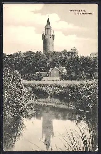 AK Friedberg / Hessen, Fluss am Adolfsturm