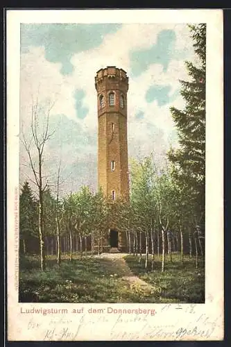 AK Dannenfels, Ludwigsturm auf dem Donnersberg