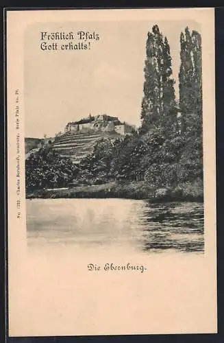 AK Ebernburg, Blick auf die Burg vom Fluss aus