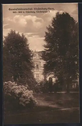 AK Oldenburg / O., Generalfeldmarschall Hindenburg-Haus, Cäcilienplatz 3