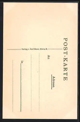 Künstler-AK Ulm a. D., Partie an der Spitalkirche