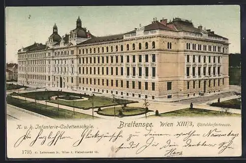 AK Wien, Breitensee, K. u. k. Infanterie-Cadettenschule, Hütteldorferstrasse