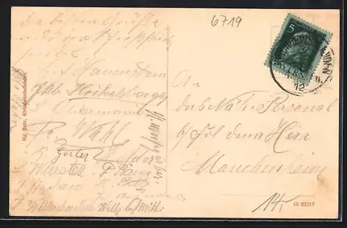 AK Kirchheimbolanden, Kurhaus mit Kaiser-Wilhelm-Denkmal