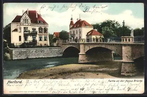 AK Herford, Partie an der Hansa-Brücke