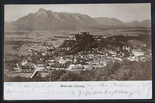 Foto-AK Fritz Gratl, Salzbug, Blick aus der Vogelschau auf Salzbug