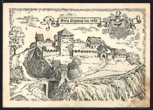 AK Börninghausen i. W., Burg Limberg um 1400