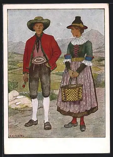AK Paar in Volkstracht aus dem Lesachtal / Kärnten