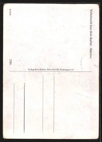 Künstler-AK Trachten aus Gailtal, Kärnten