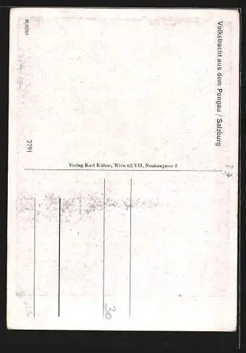 Künstler-AK Ostmärkische Volkstrachten, Salzburg-Pongau