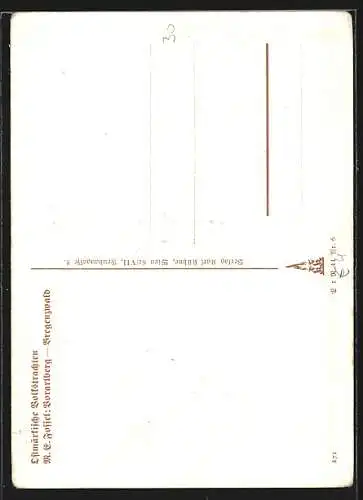 Künstler-AK M. E. Fossel: Vorarlberg, Paar in Volkstracht aus dem Bregenzerwald