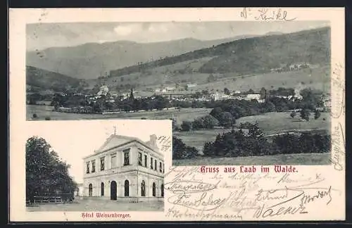 AK Laab im Walde, Hotel Weissenberger, Panorama