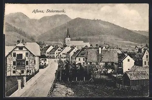 AK Aflenz /Steiermark, Ortsansicht gegen die Berge