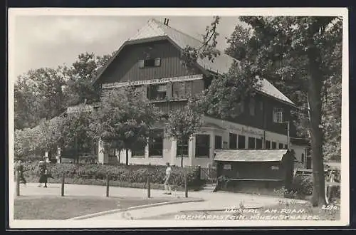 AK Wien, Dreimarkstein, Café-Restaurant Häuserl am Roan v. J. Bodenstein