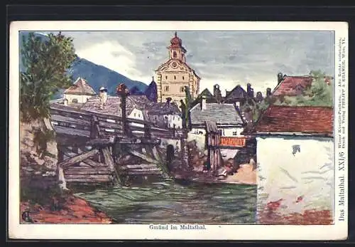 Künstler-AK Philipp + Kramer Nr. XXI /6: Gmünd im Maltathal