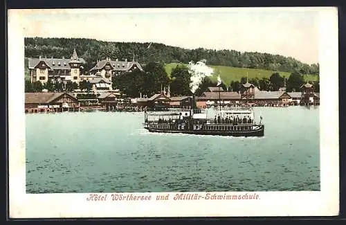 AK Klagenfurt, Hotel Wörthersee und Militär-Schwimmschule