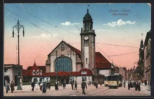 AK Hagen / Westfalen, Blick auf den Hauptbahnhof