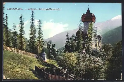 AK Obervellach, Schloss Unterfalkenstein an der Tauernbahn