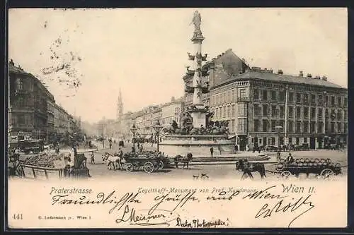 AK Wien, Wilhelm von Tegetthof-Monument, Praterstrasse