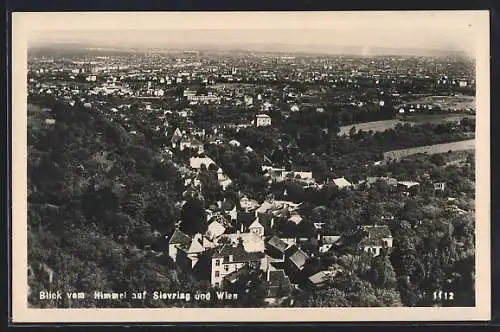 AK Wien, Blick vom Himmel auf Sievring und Wien