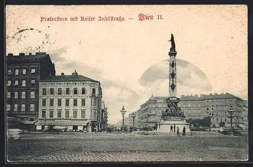 AK Wien, Praterstern mit Kaiser Josefstrasse