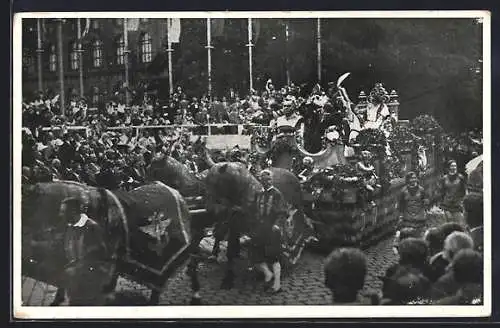 AK Wien, 10. Deutsches Sängerbundesfest 1928, Festzug mit Pferdewagen