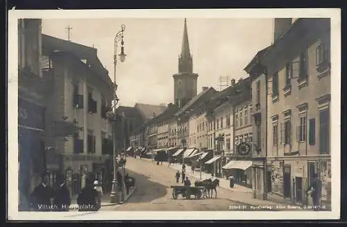 AK Villach, Hauptplatz mit Gasthof Zum goldenen Lamm