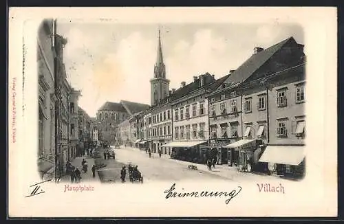 AK Villach, Passanten auf dem Hauptplatz