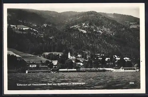 AK Sattendorf am Ossiachersee, Bad u. Bootshaus J. Weneberger