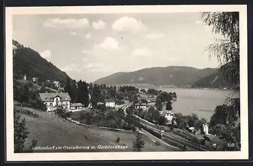 AK Sattendorf am Ossiachersee, Ortsansicht mit Gerlitzenhaus