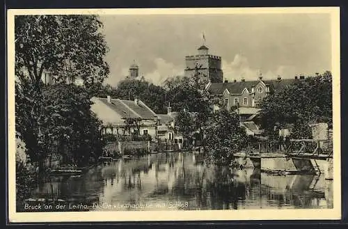 AK Bruck a. d. Leitha, Leithapartie mit Schloss