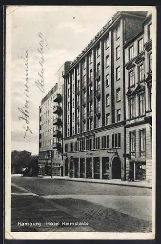 AK Hamburg-St.Georg, Hotel und Restaurant Heimstätte, Nagelsweg 10 /14