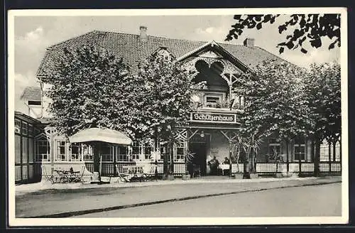 AK Bad Lauterberg im Harz, Hotel-Pension Schützenhaus von August Riemann, Aussenansicht