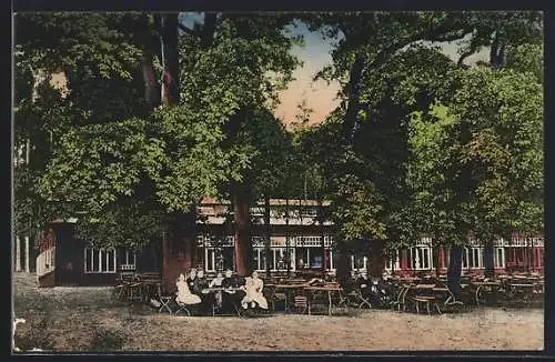 AK Dobrock /Saal, Sitze vor dem Forsthaus