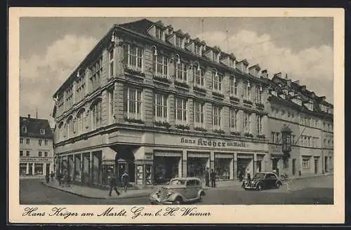 AK Weimar / Thüringen, Kaufhaus Hans Kröger am Markt