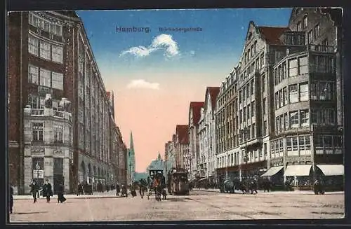 AK Hamburg, Blick in die Mönckebergstrasse