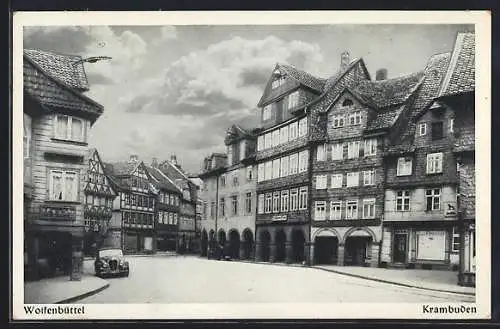 AK Wolfenbüttel, Strasse am Krambuden