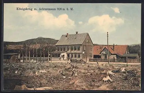 AK Braunlage, Gasthaus Königskrug gegen den Achtermann