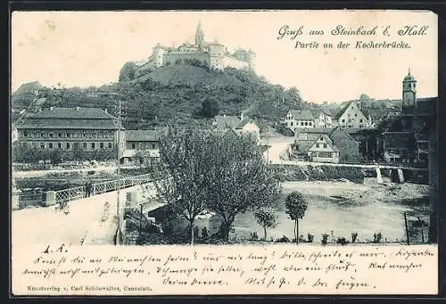 AK Steinbach / Hall, Partie an der Kocherbrücke