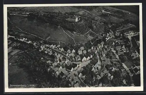 AK Schwalenberg /Lippe, Ortsansicht vom Flugzeug aus