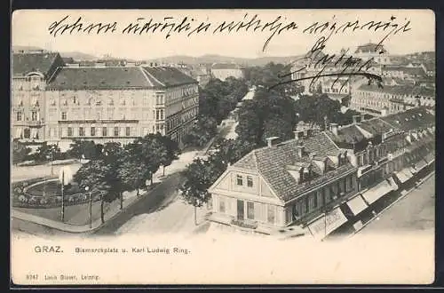 AK Graz, Bismarckplatz u. Karl Ludwig-Ring