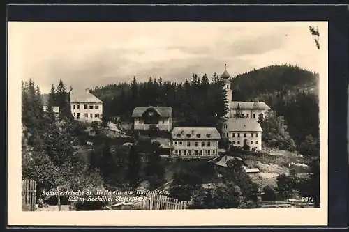 AK St. Kathrein am Hauenstein, Ortspartie mit Kirche