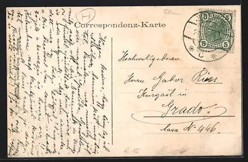 AK Judenburg, Teilansicht mit Kirche, Häuser