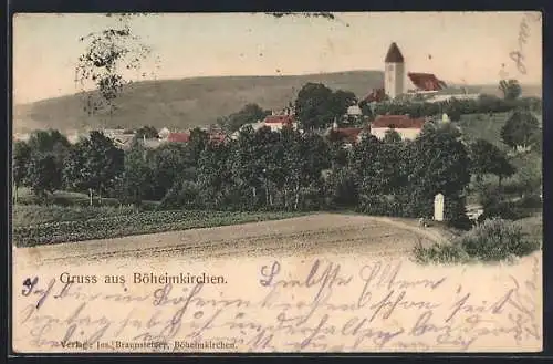 AK Böheimkirchen, Ansicht vom Feld aus