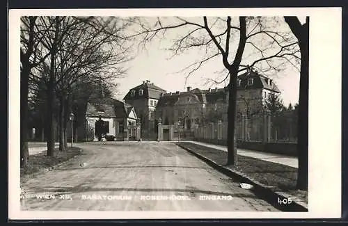 AK Wien, Sanatorium Rosenhügel, Eingang